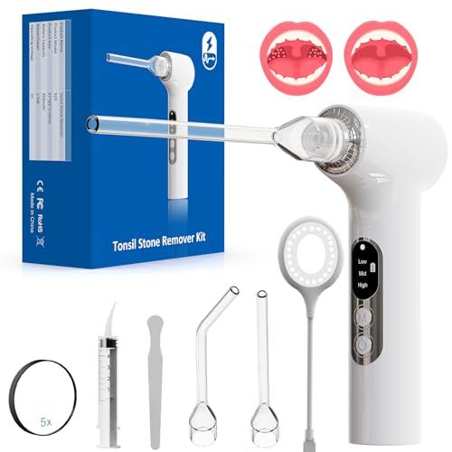 Sinkawa Upgraded Electronic Tonsil Stone Remover，10 in 1 Tonsil Stone Removal Kit，Tonsil Stone Vacuum with Built-in Blue Light，Easy to Use, Fight Bad Breath, Instant Suction