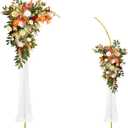 Metal Wedding Arch Stand,Set of 2 Gold Curved Top Arch Backdrop Stand Wedding Arches for Ceremony Birthday Anniversary Baby Shower Floral Stand Background Decoration (Gold,7.8FT & 6.7FT)