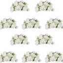 NUPTIO Flower Balls for Wedding Centerpieces - 10 Pcs 14.2 inch Diameter Fake Flower Ball Arrangement Bouquet Party Centerpieces for Tables - White Rose Bouquet Centerpiece Flowers for Wedding Table