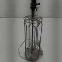 20" Modern Table Lamp With Cage Metal Base And White Shade