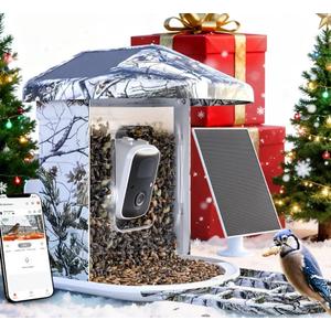 DCT Smart Bird Feeder with Camera: Christmas Gift & Stocking Stuffer for the Whole Family - 1080P HD & AI Identifies 11000+ Birds - Perfect Discovery Gift for Grandparents Parents & Kids Ages 2-12