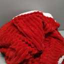 INFIIXSO Sherpa Throw Blanket for Couch - Super Soft & Warm Striped Fleece Blanket, Cozy Plush Fluffy Blanket All Season Use (Red, 50x60 Inches)