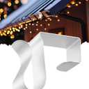 Gutter Clips for Hanging Outdoor Lights: 100 Pcs Metal White Christmas Light Clips for outside String Lights - Weatherproof Gutter Clips for Xmas Halloween Seasonal Rope Mini Decoration Lights