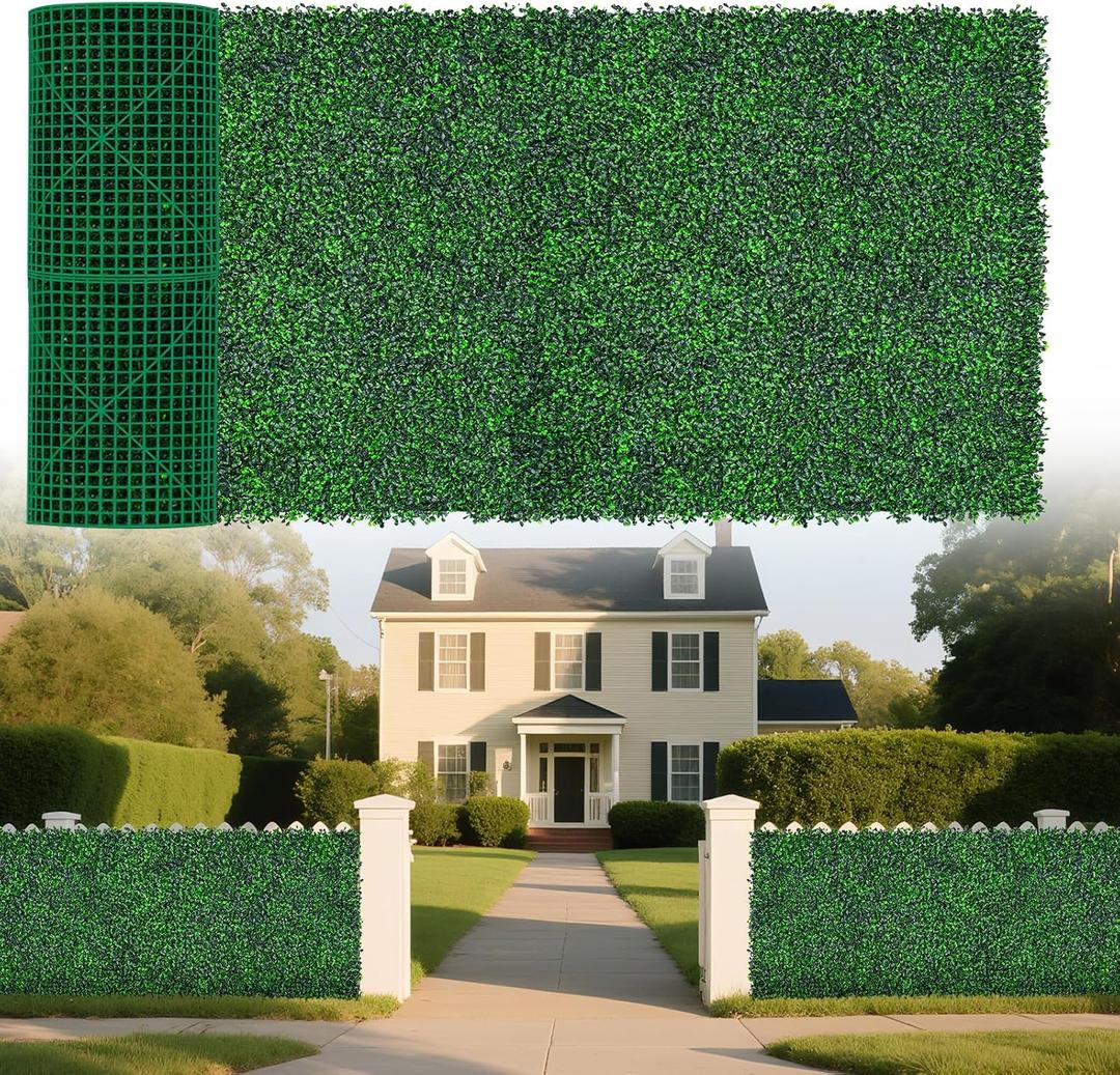 Yangrass Artificial Boxwood Greenery Wall Roll, 48"x160" in 1pcs(53.33sqft)