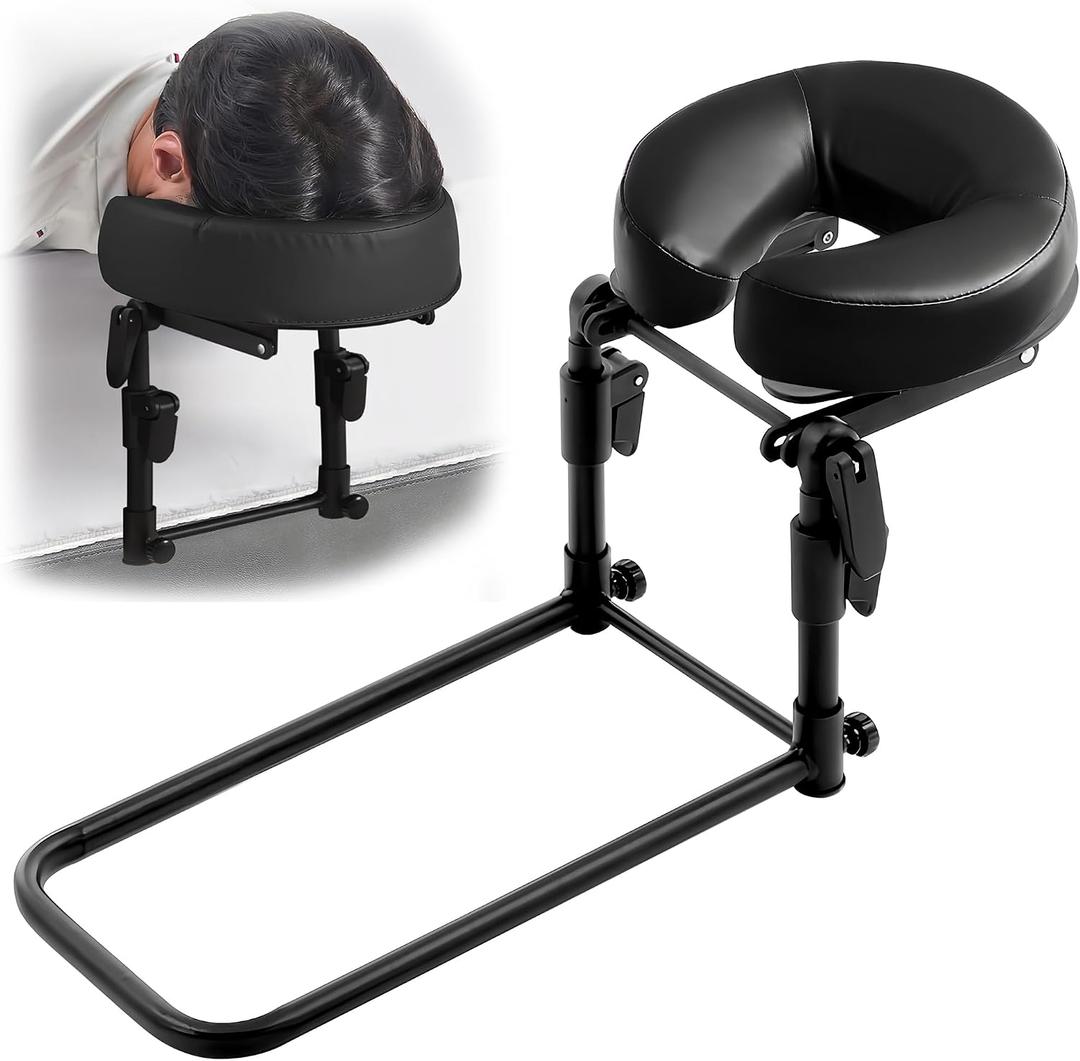 Massage Headrest for Bed, Portable Massage Face Cradle for Bed, Massage Table Kit with Adjustable Height 5.5'' to 17'' for Home, Salon