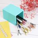 Koqye Pen Holder Teal Pencil Holder Cup Desk Organizer Decorative Acrylic Makeup Brush Holder Pen Cup for Home Office N School (Teal)