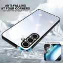 2 x for Samsung Galaxy S25 Case [Electroplating Protective] [Non-Yellowing Clear] Metallic Luster Soft Super Thin TPU Anti-Fall for Galaxy S25,(Black)