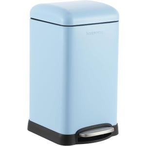 Happimess HPM1012H Betty Retro Mini 3.2-Gallon Step-Open Trash Can, Fingerprint Resistant, Modern, Minimalistic for Home, Kitchen, Laundry Room, Office, Bedroom, Bathroom, Tide Pool Blue