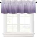 Valance Curtain Short Kitchen for Windows, Purple Gradient for Bedroom Living Room Bathroom, Small Rod Pocket Decorative Window 60"x18"
