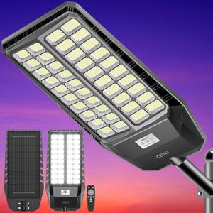 CEDIO 9800W Extremely Large Solar Street Light, High Lumens Solar Street Lights IP67 Waterproof,Flood Lights Outdoor,LED Parking Lot Light Outdoor Motion Sensor with Remote Control