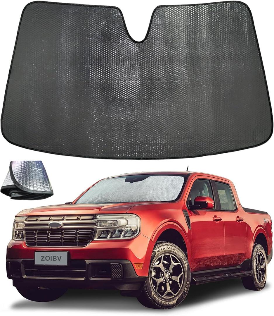 Windshield Sun Shade for Ford Maverick 2022-2024 - 5-Layer Bubble Foldable Front Window Shade Sun Visor Accessories - Blocks Heat & UV Rays​​
