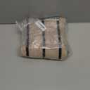 WDIRARA Women's Striped Turtleneck Sweater Vest Cap Sleeve Pullovers Loose Oversized Knit Top (Medium, Khaki)