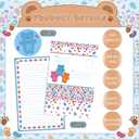 Gueevin 50 Pcs Camp Stationery Papers with Sweet Bears Stickers Camp Fold over Stationary Fold and Send Note Cards All-in-one Envelope Note Cards Summer Camps Essentials for Letter Writing Campers, 8.66 x 5.51 inches