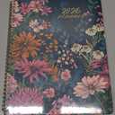 2026 Planner, Weekly and Monthly Planner for Women, January 2026 to December 2026, Pretty Hardcover 2026 Calendar Planner Book with Tabs, Inner Pocket, Spiral Bound, Perfect Office Home School Supplies - 8.5" x 11", Wildflower Reverie