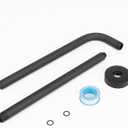 HarJue Shower Arm with Flange and Teflon Tape, Wall Mounted Shower Pipe 304 Stainless Steel Extension Arm for Fixed Shower Head & Handheld (20 Inch, Matte Black)