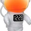 Astronaut Sunrise Alarm Clock for Kids, White Noise Sound Machine with 30 Soothing Sounds, 22 Dimmable Nightlights, Bluetooth Speaker, Dual Digital Alarm Clocks, Wake Up Light for Bedroom, Adults