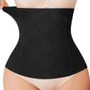 Nebility Womens' Waist Trainer Tummy Control Waist Cincher Slim Body Shaper (Medium, Black Without Hook)