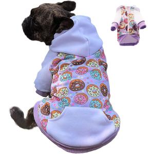 Purple Puppy Dog Hoodies for Small Medium Dogs, Christmas Hooded Sweatshirt with Pocket Pet Cat Hoody Clothes Sweaters Fleece Coat Dog Costume Winter (XXL)