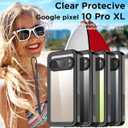 AICase for Google Pixel 10 Pro XL Case Waterproof, Clear Built-in Screen Protector Water Proof Shockproof Dustproof Snowproof Full Body Rugged Transparent Underwater Phone Case with Lanyard