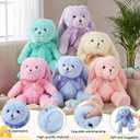 Civaner 12 Pcs Bunny Stuffed Animals Bulk 12.6 Inch Easter Plush Rabbit with Tie Colorful Bunny Plush Toys for Easter Basket Stuffers Valentines Birthday Gifts Baby Shower Wedding(Pastel Color)