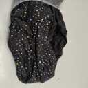 AFAVOM Sequin Figure Skating Dress for Women Girls Long Sleeve Mesh Rhinestone Ice Skating Dress Glitter Asymmetrical Chiffon Skirt Shiny Ballet Lyrical Costume for Competition Performance Black M