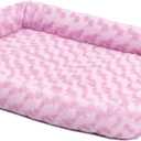 MidWest Homes for Pets Bolster Dog Bed 24L-Inch Pink Dog Bed or Cat Bed w/Comfortable Bolster | Ideal for Small Dog Breeds & Fits a 24-Inch Dog Crate | Easy Maintenance Machine Wash & Dry
