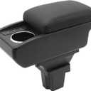 YJYWZH Car Armrest Storage Box for Chevy Chevrolet Trax 2016-2020 Double Layer Car Center Console Organizer with 6 USB Ports and Cup Holder Car Armrest Accessory(Black Thread)