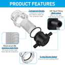 1/2 Inches Water Pump Strainer, Compatible with 3/8 Inches Hose Barb In-Line Strainer Twist-On Pipe Sprayer Filter for Water Pump 12V Direct Current 80 PSI RV Camper Marine Boat Lawn (2)