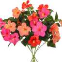 Hotop 6 Pack Artificial Hibiscus Flowers 33"x13" Silk & Plastic Tropical Bouquets Lifelike Blooms with Bendable Stems Faux Hawaiian Flowers for Home Living Room Wedding Patio (Mixed)
