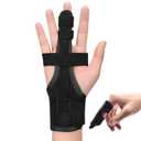 Full Trigger Finger Splint - Hand and Wrist Brace Support for Sprains, Pain Relief, Arthritis, Tendonitis, Fractured Finger - Adjustable Locking Straightener (Medium)