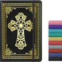 Christian Notebook Gifts for Women Men,Religious Bible Verse Notebook,Faith Prayer Journal for Women Christian Easter Gifts School Supplies (A5 Cross Black)