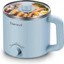 Topwit Hot Pot Electric, Electric Pot, 1.6L Ramen Cooker, Multifunctional Cooker for Pasta, Shabu-Shabu, Oatmeal, Soup and Egg with Over-Heating Protection, Boil Dry Protection, Blue