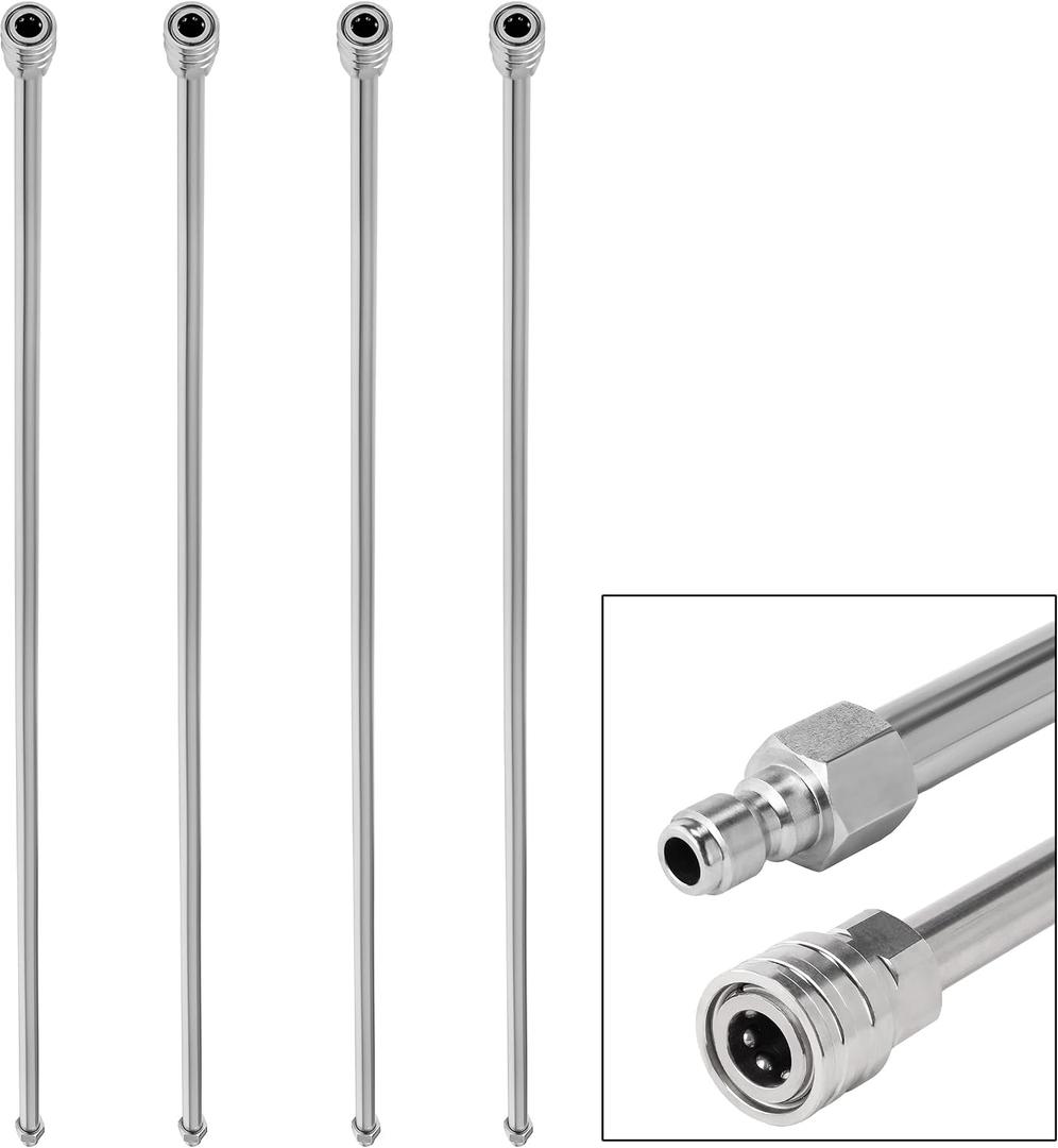 RIDGE WASHER Pressure Washer Wand Extension, 240 Inch Replacement Pressure Washer Lance, Stainless Steel Power Washer Extender Wand, 1/4 Quick Connect Fitting, 4000 PSI (4 Wands 60" Each Wand )