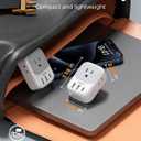 TESSAN 2 Prong to 3 Prong Outlet Adapter 2 Pack, US to Japan Plug Adapter with 4 Outlets 3 USB (1 USB C PD 20W), Outlet Adaptor US to Japan China Mexico Philippines Canada Peru Thailand Vietnam