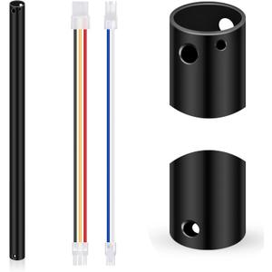 VIHOSE 24 Inch Ceiling Fan Downrod with Extension Cord 2 ft Black Downrod for Ceiling Fan 1 Inch Outside Diameter Not Threaded Suitable for a Wide Range of Fans
