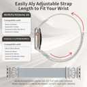 3 x Braided Stretchy Bands with Magnetic Clasp for Apple Watch Band 40mm 38mm 41mm 42mm 44mm 45mm 46mm 49mm, Bling Crown Designer Soft Nylon Sport Solo Loop for iWatch Series 10 9 8 7 6 5 4 3 Ultra 2 1 SE (HH-Seashell color)