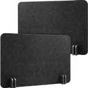 Fabbay 2 Pcs Acoustic Freestanding Desk Divider Desk Partition 16 x 24 Inch Table Freestanding Up Privacy Panel Visual Distraction and Noise Reducing for Office Furniture Classroom (Black Gray)