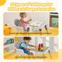 JOYMOR 7 in 1 High Chair for Babies and Toddlers, Convertible Kids Learning Table and Chair with Large Baske for Storage (Gray)