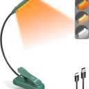 Glocusent Willow Book Light for Reading in Bed, 10LED Bright Reading Light, 3 Colors & 3 Brightness, Rechargeable Book Light Lasts for 80hr, Lightweight Clip on Book Light, Perfect for Book Lovers