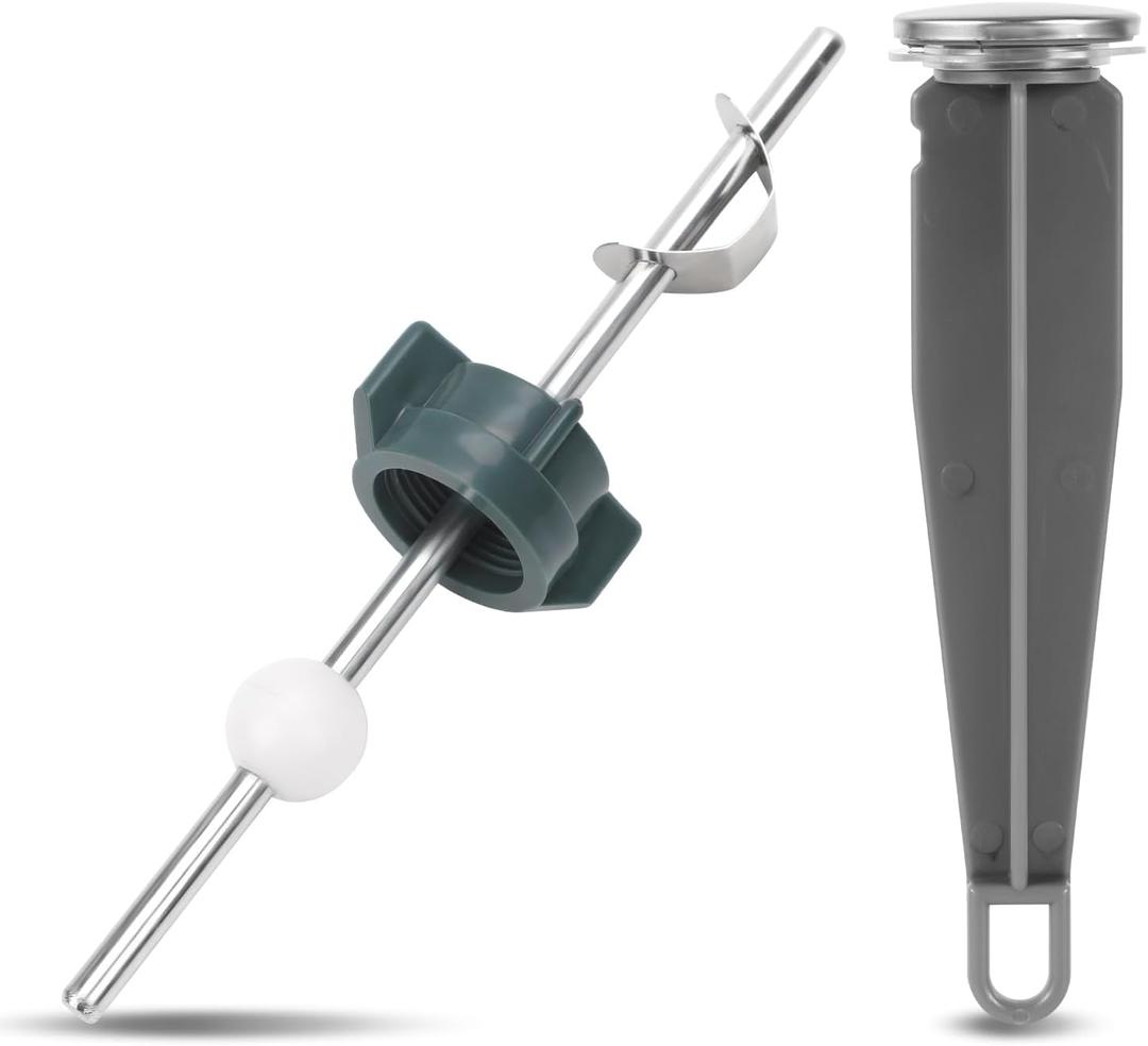 2pcs Sink Drain Parts, Lavatory Pop Up Stopper Assembly with Plug Bathroom Sink Drain Repair Kit Pivot Ball Rod Replacement Compatible with Price Pfister & Popular Band (Grey, Green)