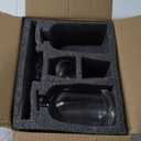 HomeFeel Black Glass Mouthwash Dispenser with Cups, 12.7 oz, 1 Pack - Clear Mouthwash Bottle with 304 Stainless Steel Spout & Minimalist Labels, Style Mouthwash Container for Bathroom