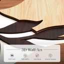 3D Large Solid Wood Wall Art Set of 3, Boho Flower Wall Decor, 16"×24" Each