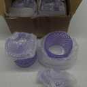 Aoriher 4 Pcs Crystal Glass Candy Jar Set with Lids Home Decorative Storage Jars for Apothecary, Bathroom, Kitchen, and Pantry, Ideal for Cotton Swabs and Jewelry(Medium,Light Purple)