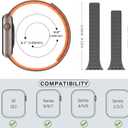 Compatible with Apple Watch Band, Silicone Magnetic Adjustable Loop Strap for iWatch Ultra 3/2/1 SE3 Series 11 10 9 8 7 6-1 (42/41/40/38, Gray Orange)