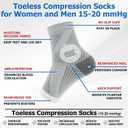 6Pairs Toeless Compression Neuropathy Socks for Women Men - 15-20 mmHg Medical Grade Support for Swelling, Night Use, Office Standing, Diabetic Foot Pain (X-Large)