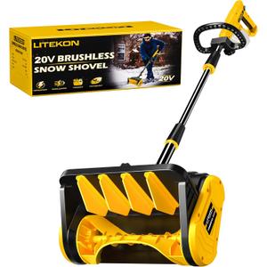 Litekon Cordless Snow Shovel Compatible with De-Walt 20V Battery (No Battery), 13-Inch Brushless Electric Snow Blower for 25FT Throw Distance and 6" Clear Depth for Patio, Deck, Driveway
