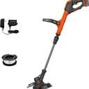 BLACK+DECKER 20V* MAX String Trimmer and Edger, EASYFEED Weed Wacker, 12 Inch Cutting Width, 2 Speed Control Weed Eater, (1) Battery and Charger Included (LSTE523)