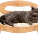 3-in-1 Large Sisal Cat Scratch Bed, Thicker Natural Sisal 22 Elevated Wooden Frame Hammock Lounge for Indoor Cats Sleep, Scratch & Play