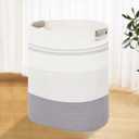 Laundry Basket with Handles - Blanket Basket & Hampers for Bedroom Aesthetic, Laundry Hamper & Blanket Storage for Living Room, Clothes Hamper, Tall, Large 17" x 14" x 22, Grey