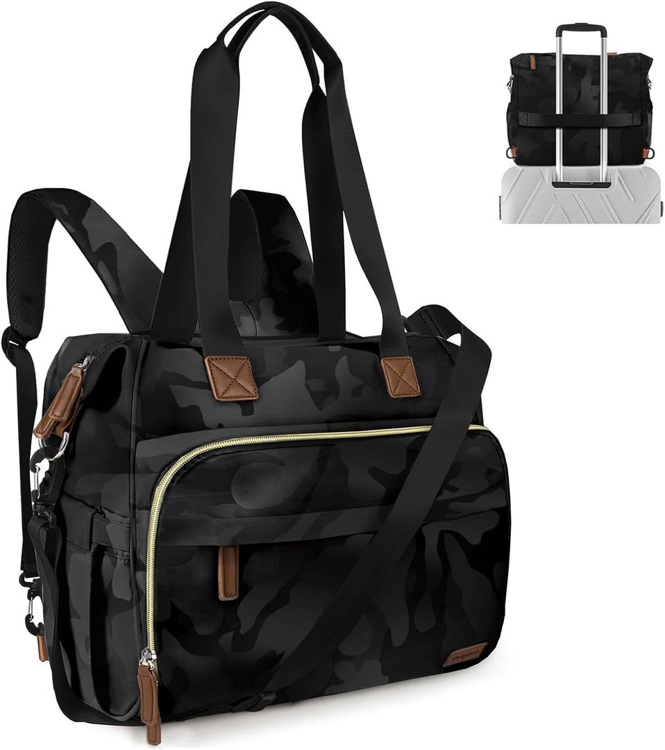 Pripher Diaper Bag Backpack Mommy Bag Large Capacity Diaper Backpack Travel Essential Baby Diaper Bag for Mom and Dad, Camo Black